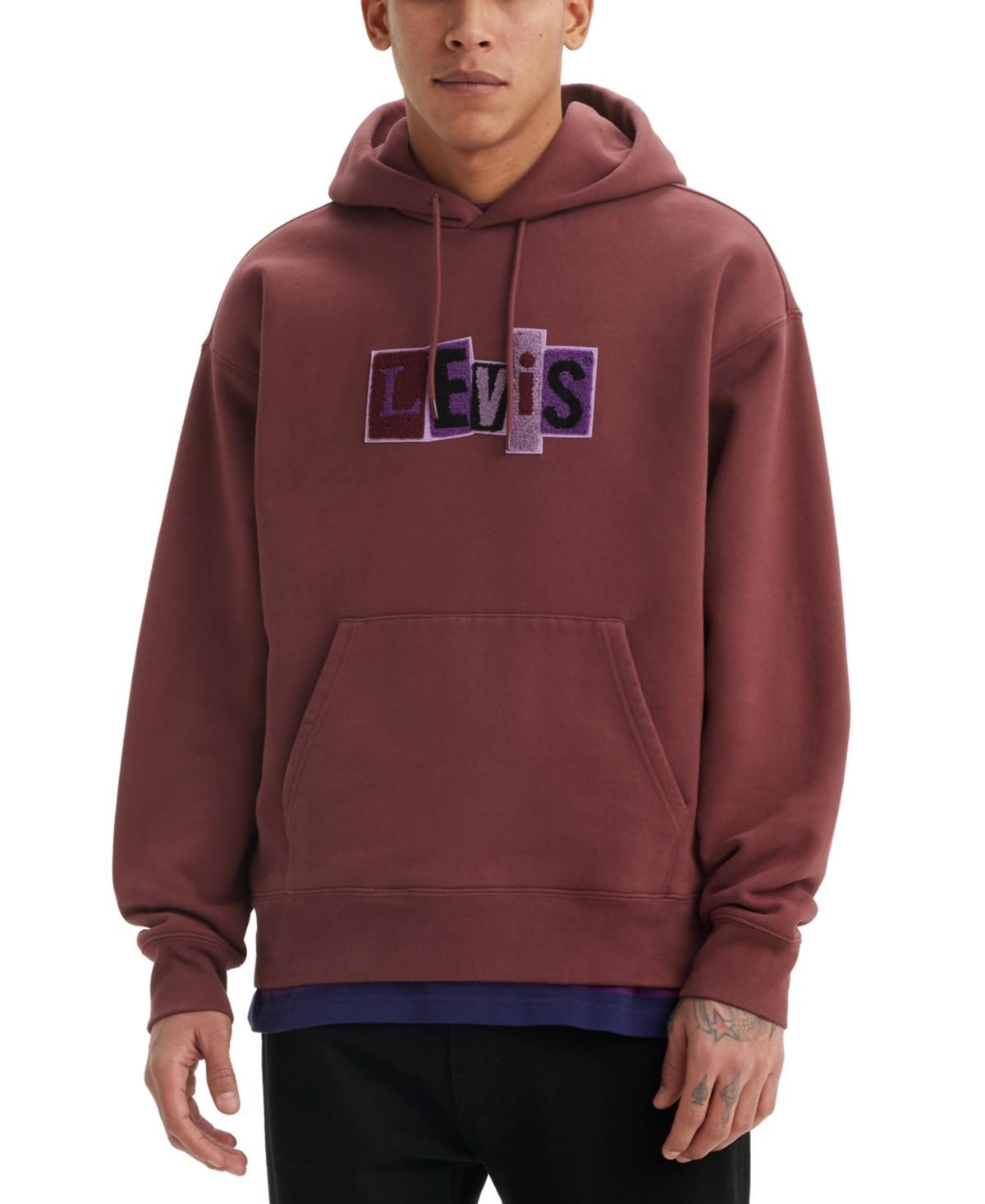 Levi Mens Relaxed Fit Long Sleeve Patch Logo Skater Hoodie Product Image