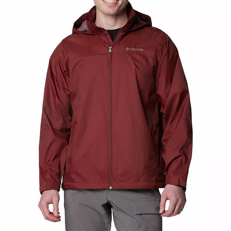 Mens Columbia Glennaker Lake II Hooded Rain Jacket Blue Red Product Image