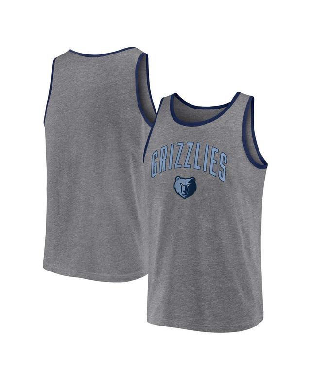 Mens Fanatics Branded Heather Gray Memphis Grizzlies Primary Logo Tank Top Product Image