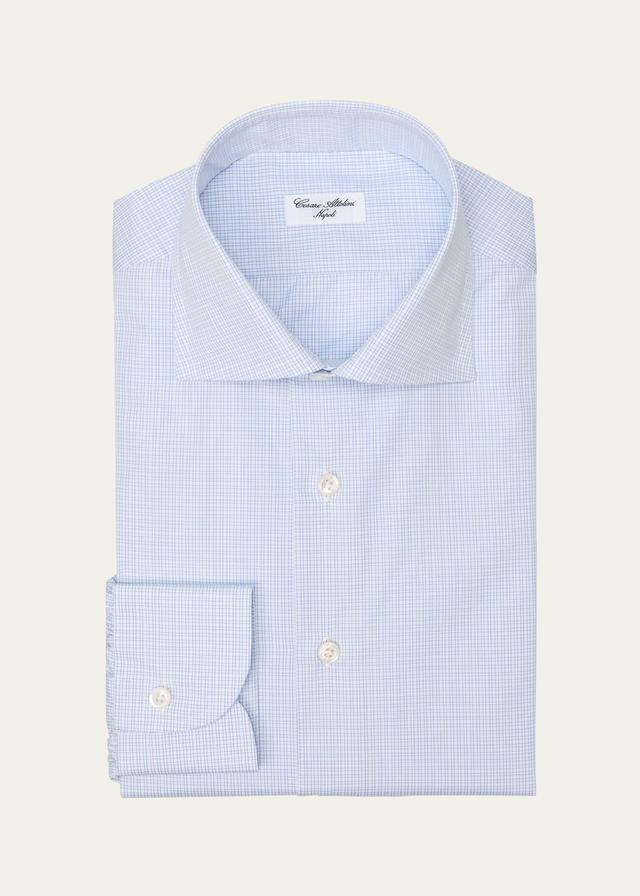 Mens Cotton Graph Check Dress Shirt Product Image