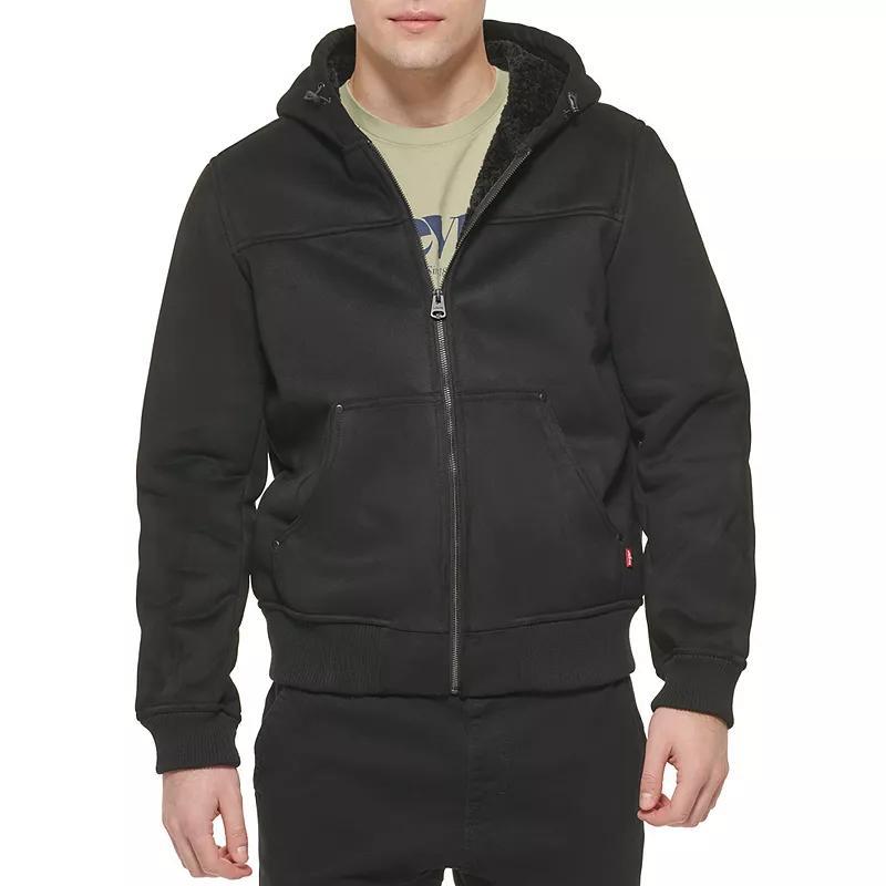 Mens Levis Faux Shearling Sherpa Lined Hooded Jacket Product Image