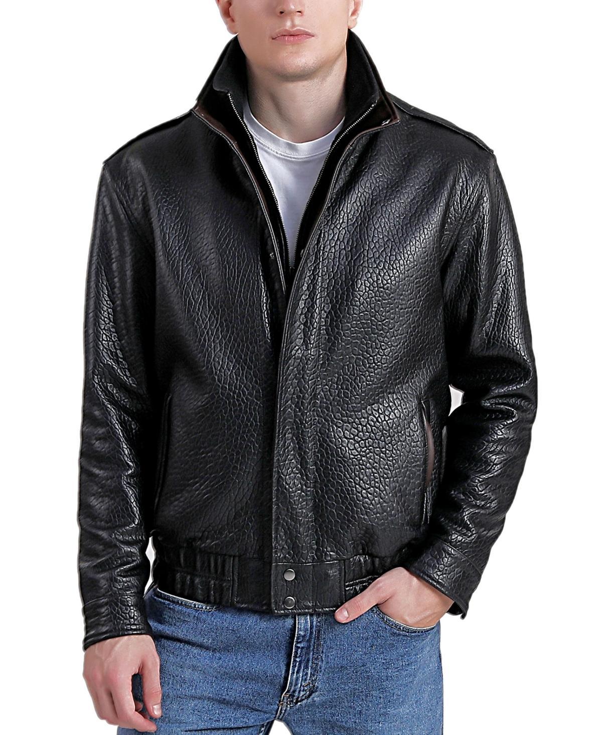 Bgsd Mens Men Brandon Leather Bomber Jacket Product Image