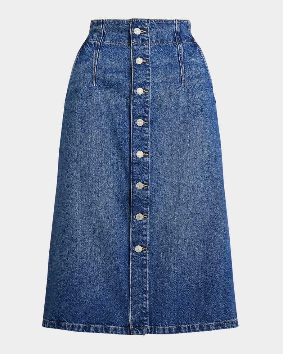 Denim A-Line Midi Skirt product image