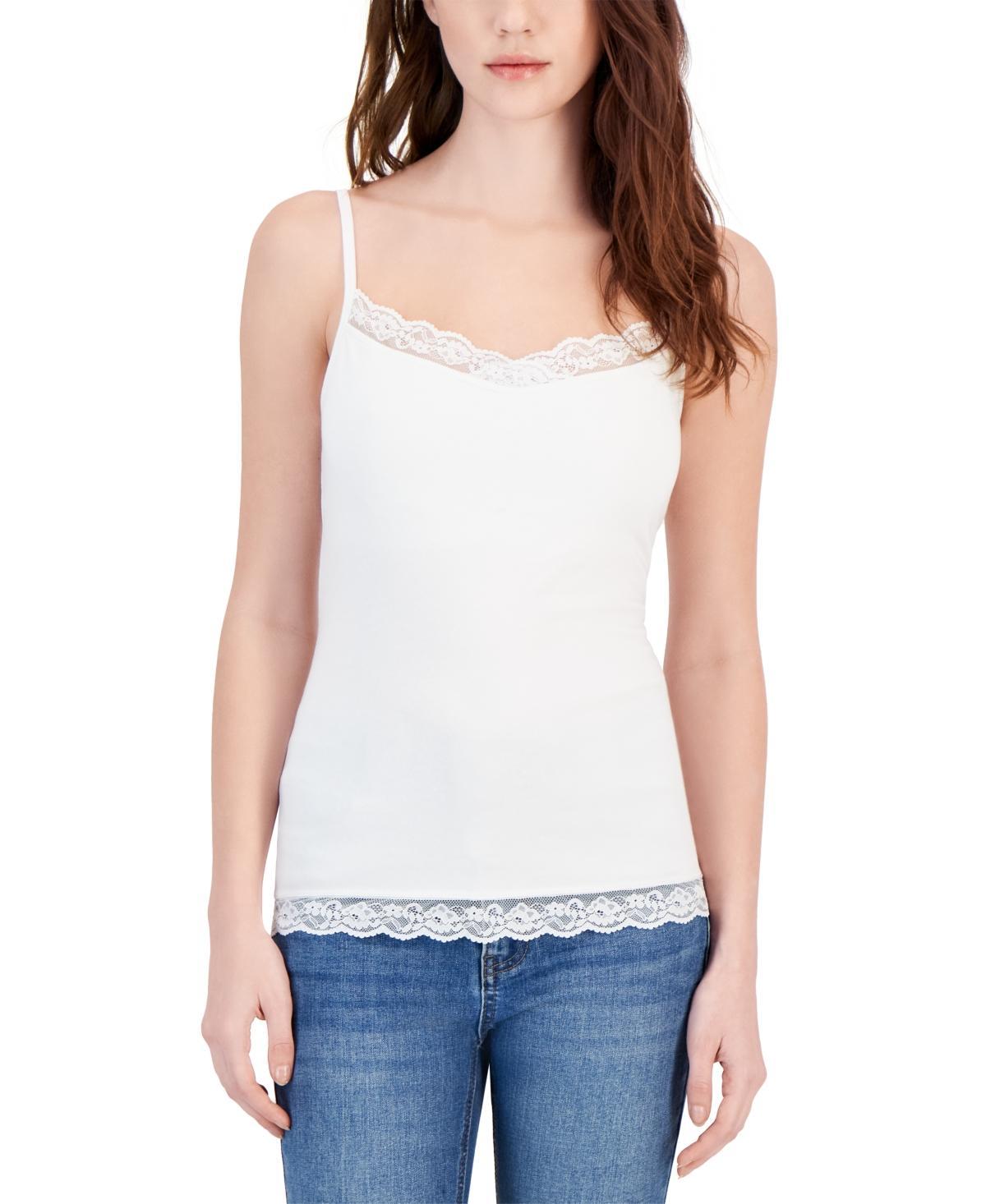 Charter Club Womens Lace-Trim Shelf-Bra Tank Top, Created for Macys Product Image