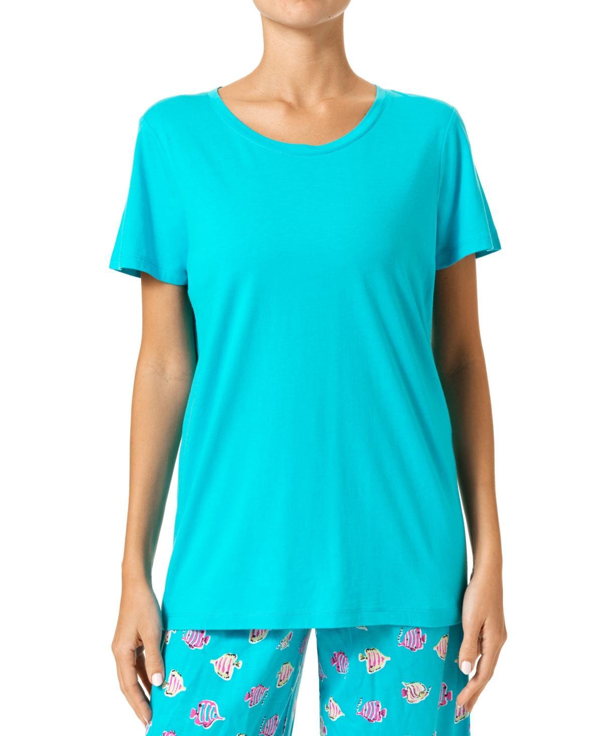 Hue Womens Solid Scoop-Neck Short-Sleeve Sleep Tee product image