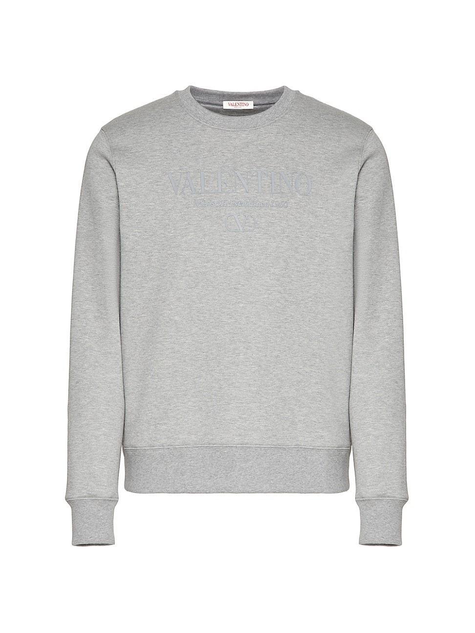 Mens Print Cotton Crewneck Sweatshirt Product Image