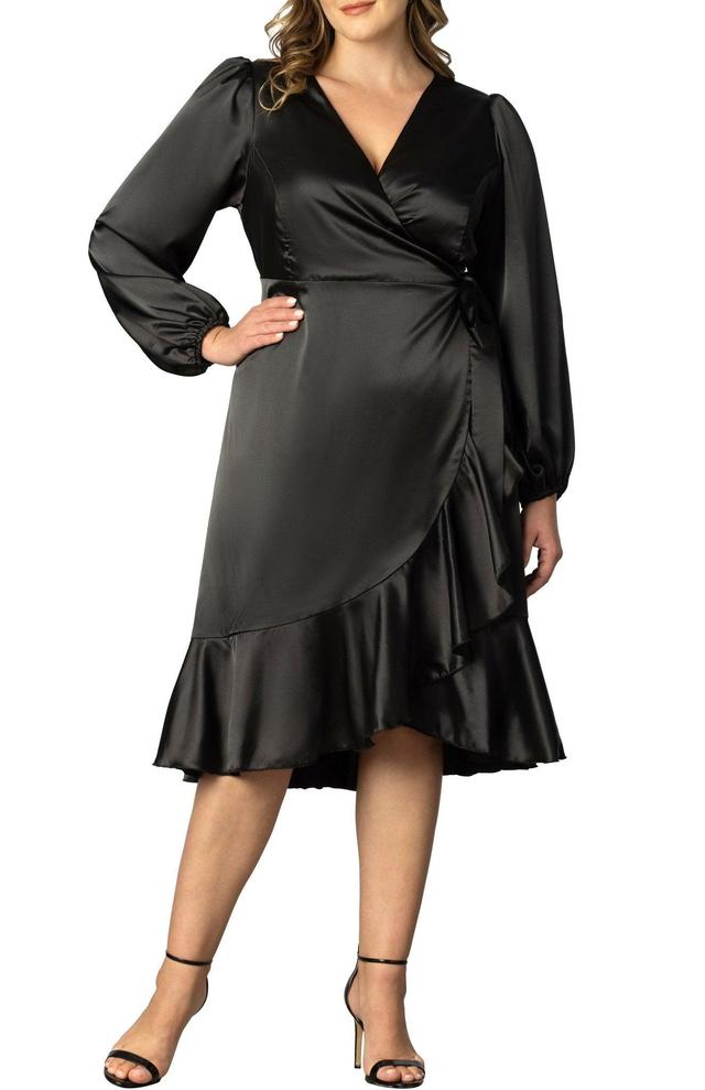 Serena Satin Wrap Dress - Plus Product Image