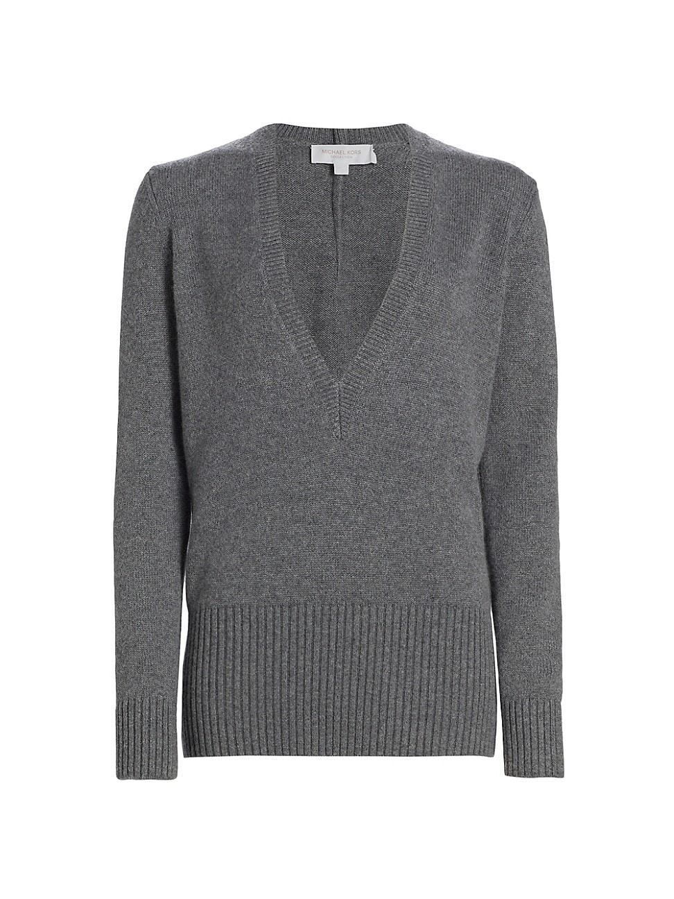 Womens V-Neck Cashmere Sweater product image