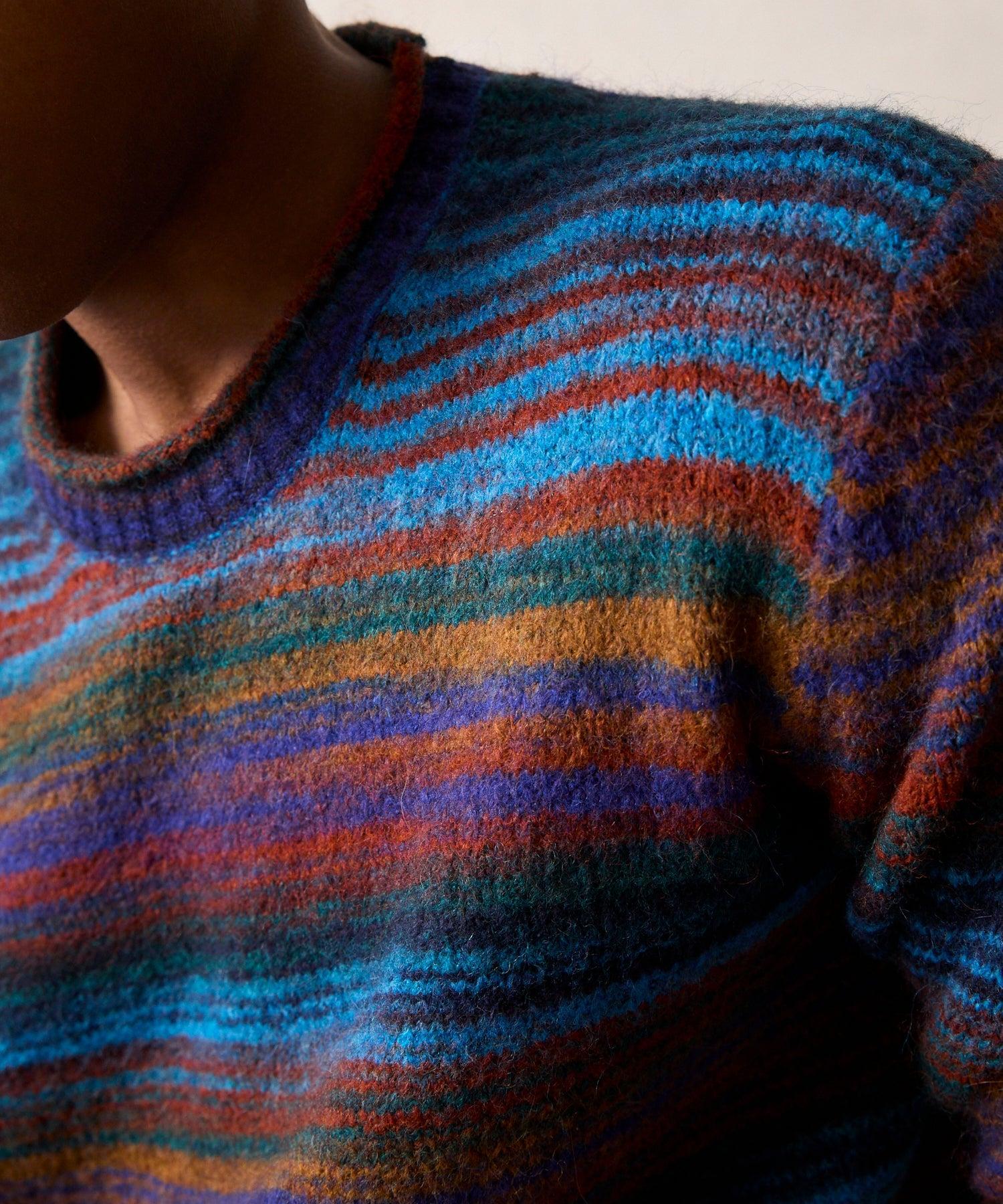 Striped Crewneck Sweater in Antique Teal Product Image