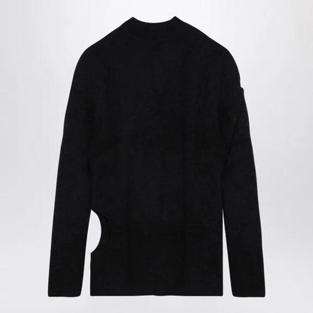 RICK OWENS Alpaca-blend Long Crew-neck Jumper For Men In Black Product Image