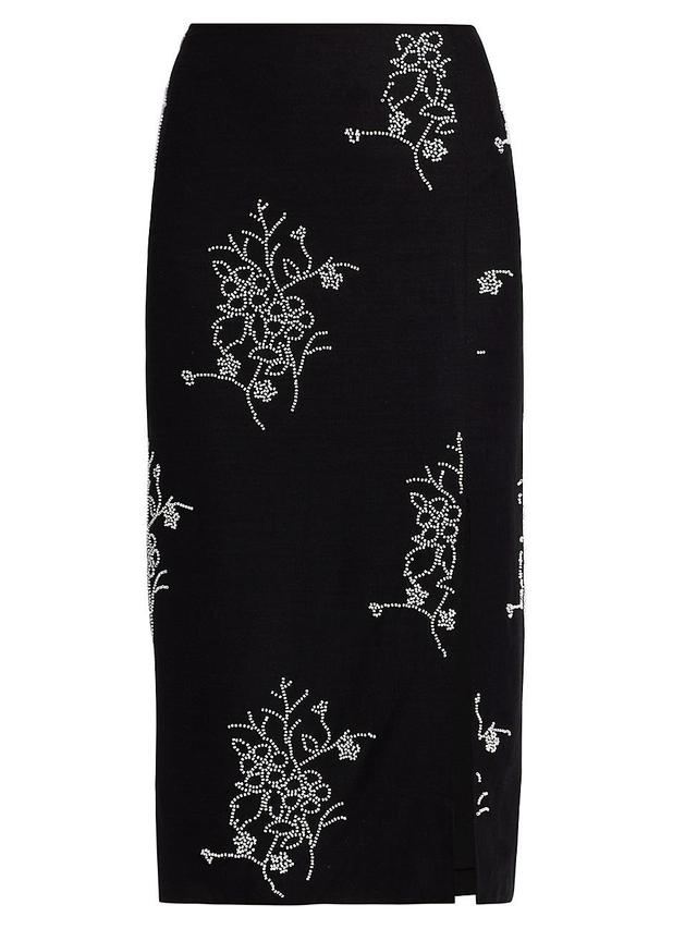 Womens Santanna Floral Beaded Midi-Skirt Product Image