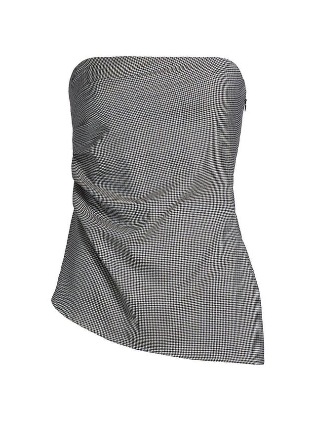 Womens Genevieve Houndstooth Wool-Blend Strapless Top Product Image