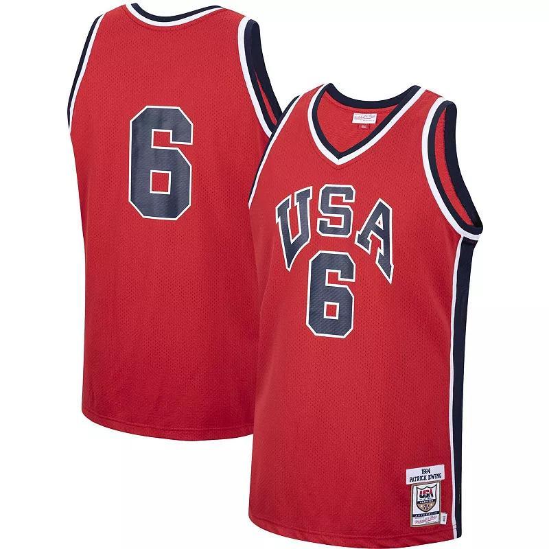 Mens Mitchell & Ness Patrick Ewing Red USA Basketball Authentic 1984 Jersey Product Image