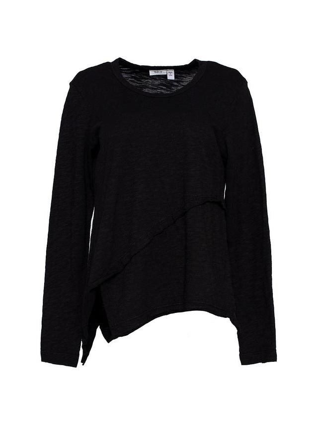 Womens Crew Long Sleeve Easy Crossover Hem Product Image