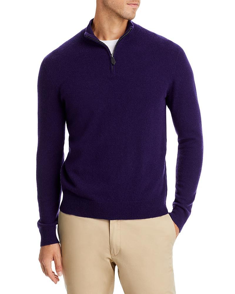 The Mens Store at Bloomingdales Slate Green Cashmere Half-Zip Sweater - Exclusive Product Image