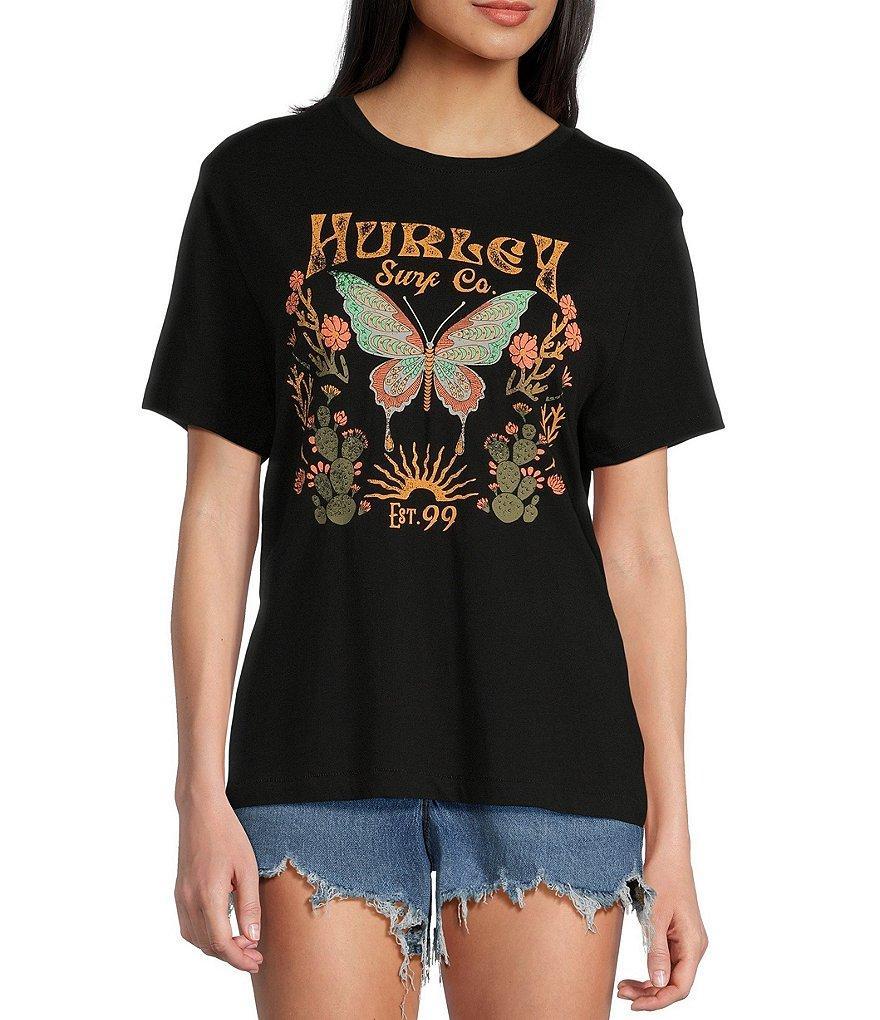 Hurley Butterflies Graphic Girlfriend T-Shirt Product Image