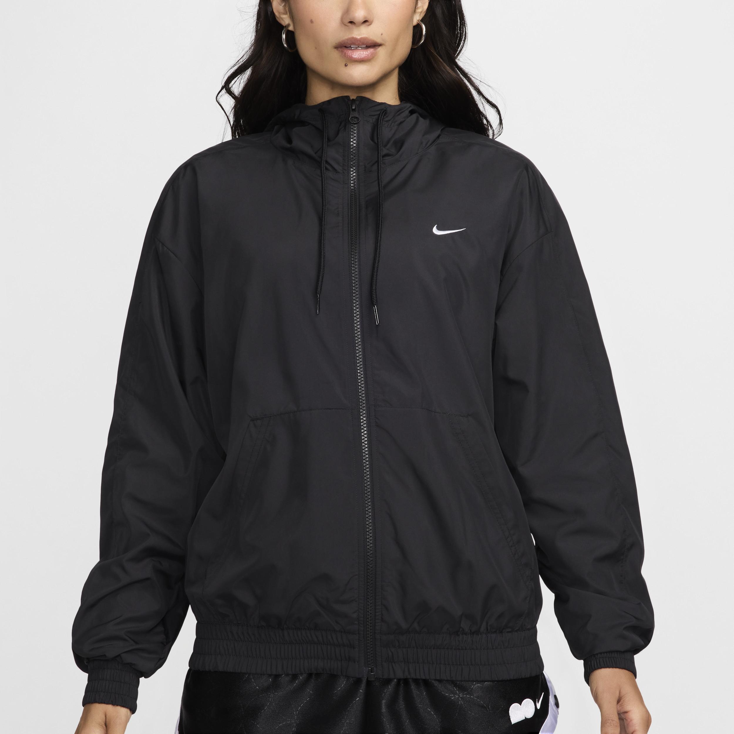 Nike Womens Sportswear Classic Zip-Front Hooded Jacket - Black Product Image