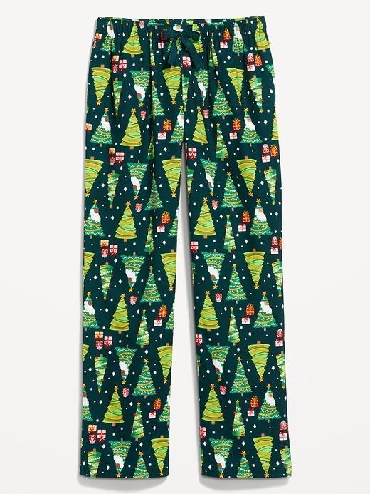 Mid-Rise Printed Flannel Pajama Pants Product Image