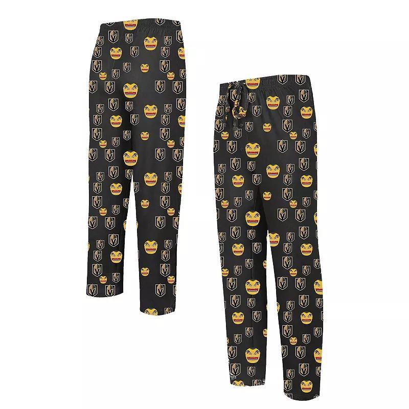 Mens Concepts Sport Black Vegas Golden Knights Gauge Allover Print Knit Sleep Pants Product Image