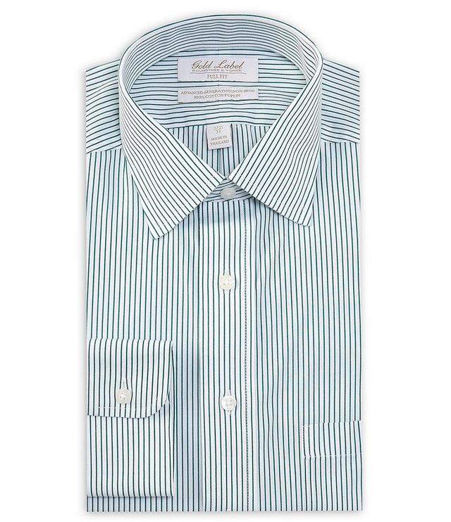 Gold Label Roundtree & Yorke Full Fit Non-Iron Spread Collar Stripe Poplin Dress Shirt Product Image