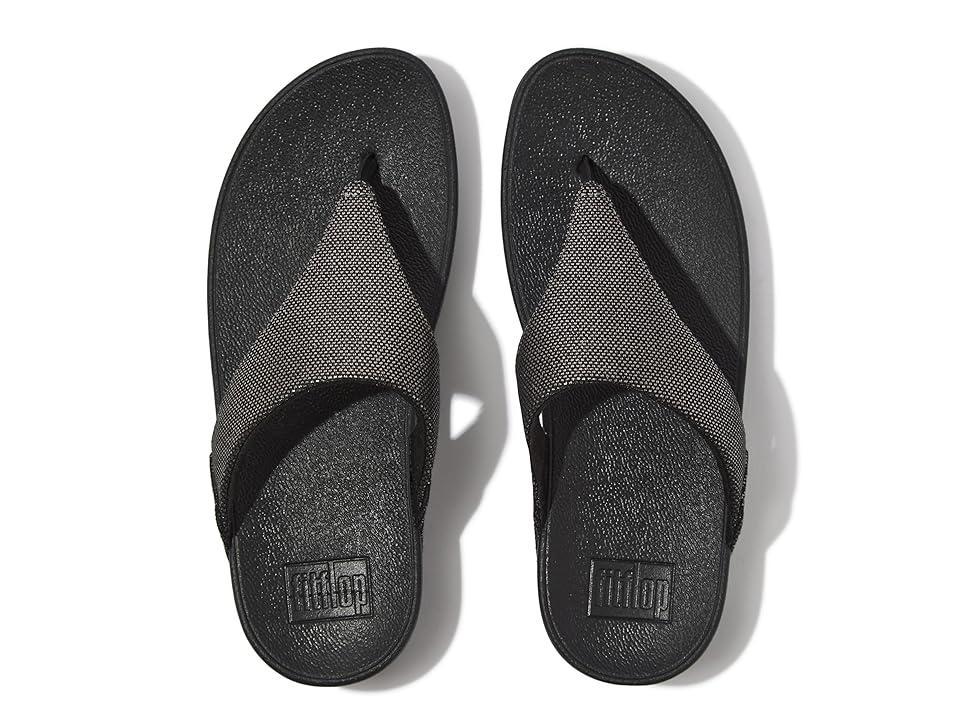 FitFlop Lulu Glitz-Canvas Toe-Post Sandals (Pewter ) Women's Sandals Product Image