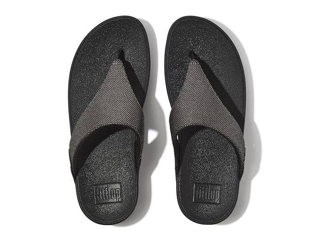 FitFlop Lulu Glitz-Canvas Toe-Post Sandals (Pewter ) Women's Sandals Product Image