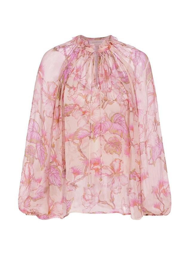 Womens Matchmaker Semi-Sheer Floral Blouse Product Image