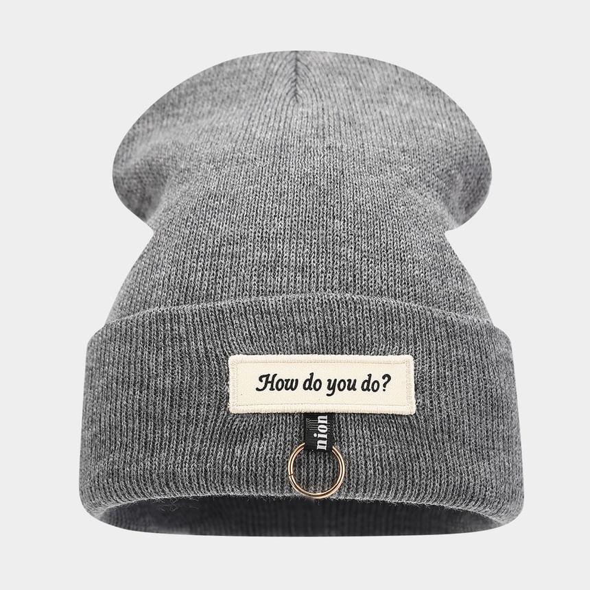 Lettering Applique Beanie Product Image