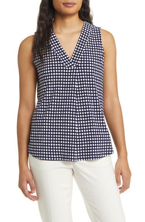 Anne Klein Polka Dot Pleat Neck Shell Product Image