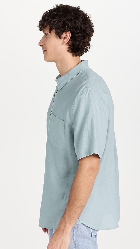 Vince Linen Short Sleeve Button Down | Shopbop Product Image