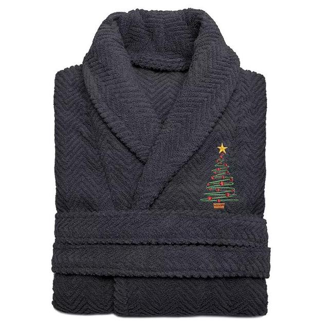 Linum Home Textiles Turkish Cotton Herringbone Weave Embroidered Christmas Tree Bathrobe, Womens Product Image