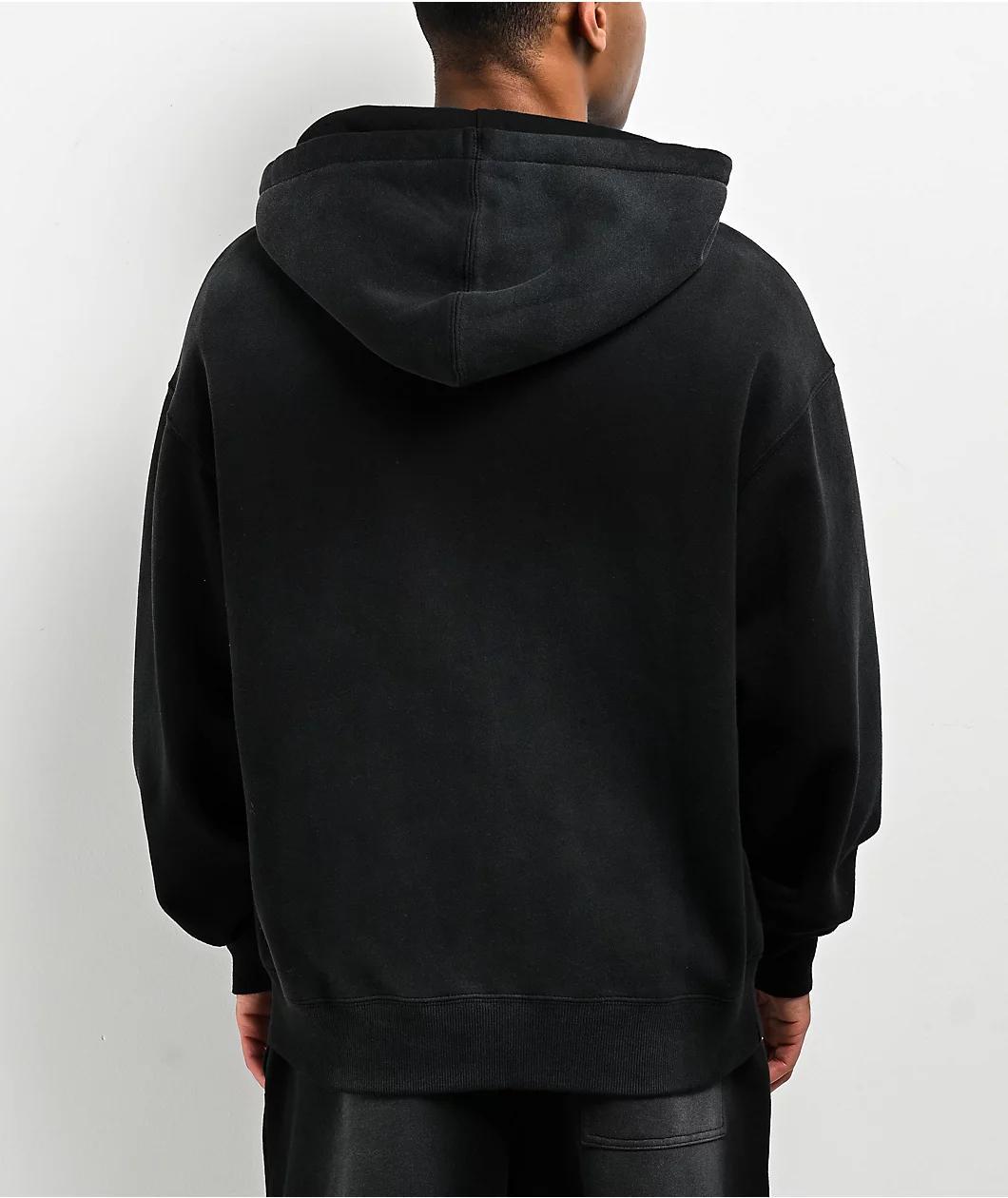 Ninth Hall Fundamentals Sunbleached Black Wash Zip Hoodie Product Image