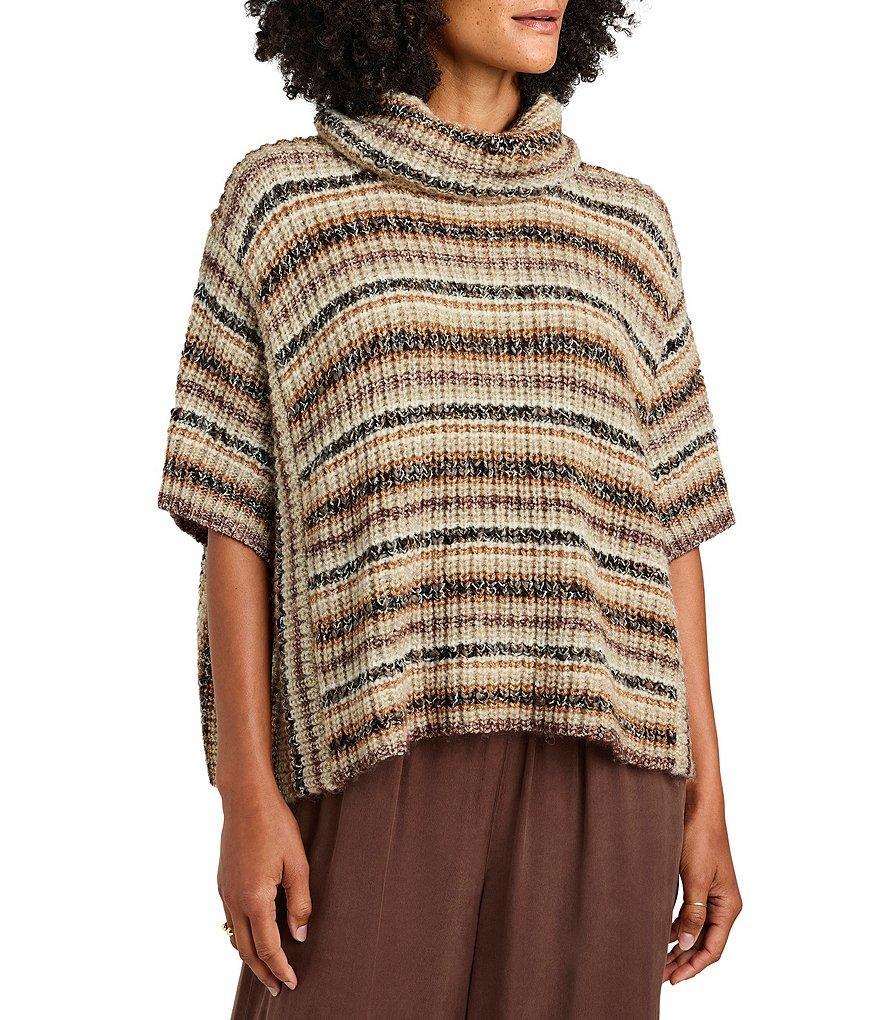 Splendid Jeanette Sweater Poncho Turtleneck Short Sleeve Sweater product image