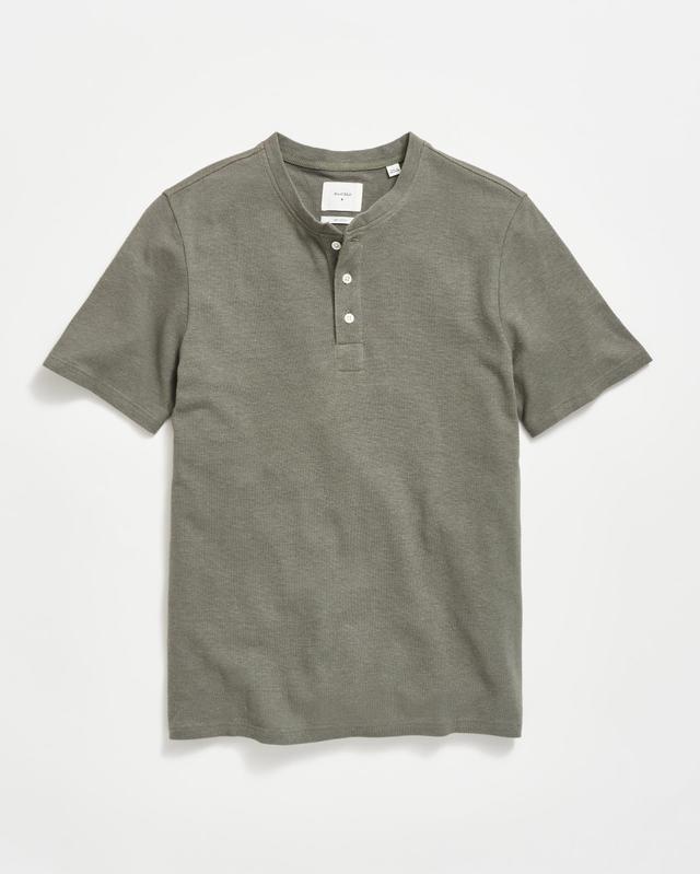 SHORT SLEEVE HEMP COTTON HENLEY Product Image