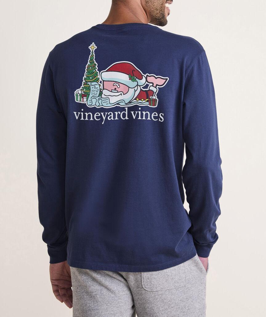 Santa's List Whale Long-Sleeve Pocket Tee Product Image