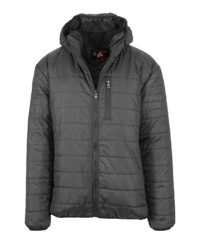 Spire By Galaxy Mens Sherpa Lined Hooded Puffer Jacket Product Image