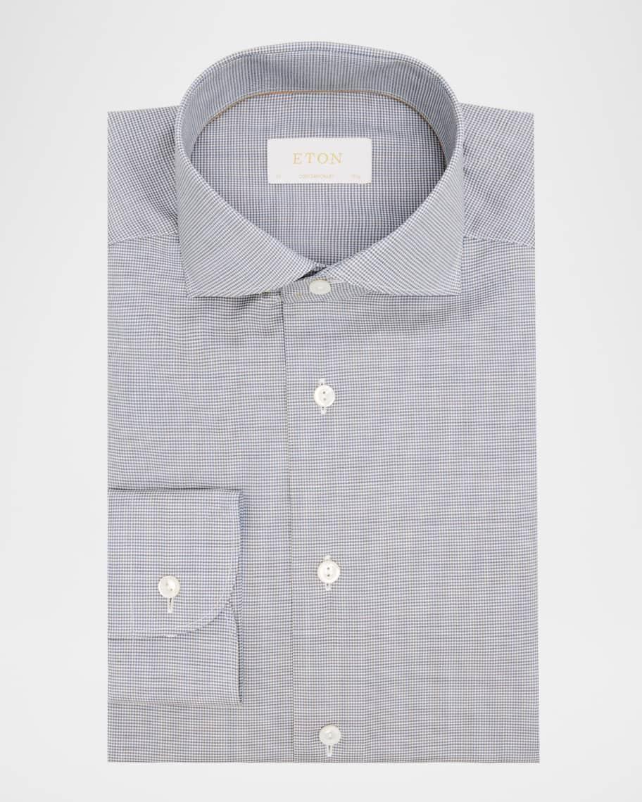 Men's Elevated Merino Wool Houndstooth Contemporary-Fit Dress Shirt Product Image