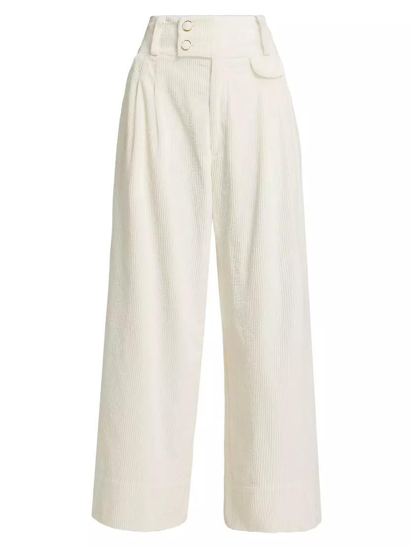 Corduroy High-Rise Wide-Leg Pants Product Image