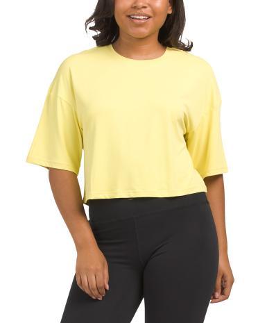 Crew Neck Cropped T-Shirt for Women | Polyester/Spandex Product Image