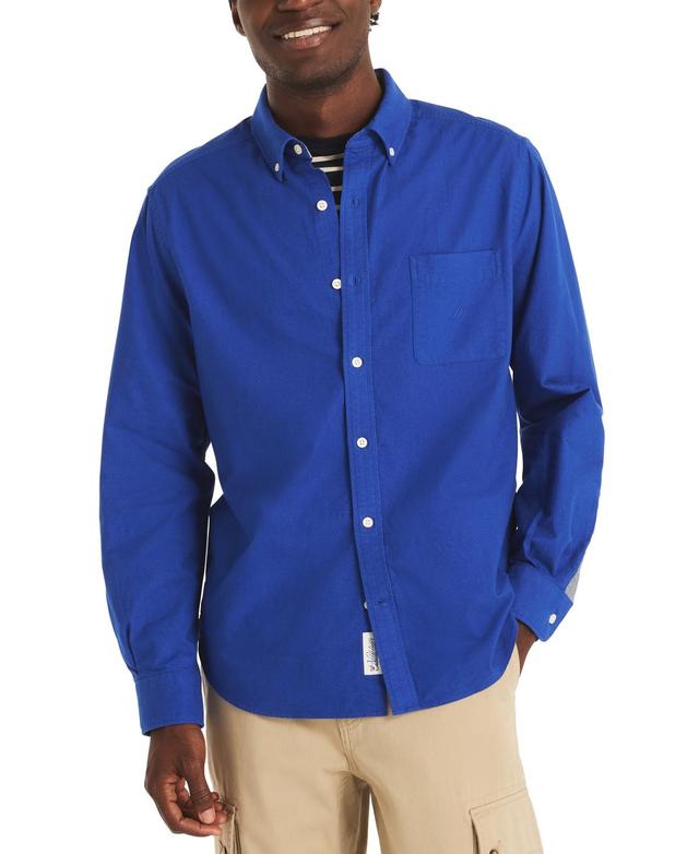 Nautica Mens Relaxed-Fit Long Sleeve Button-Down Oxford Shirt Product Image