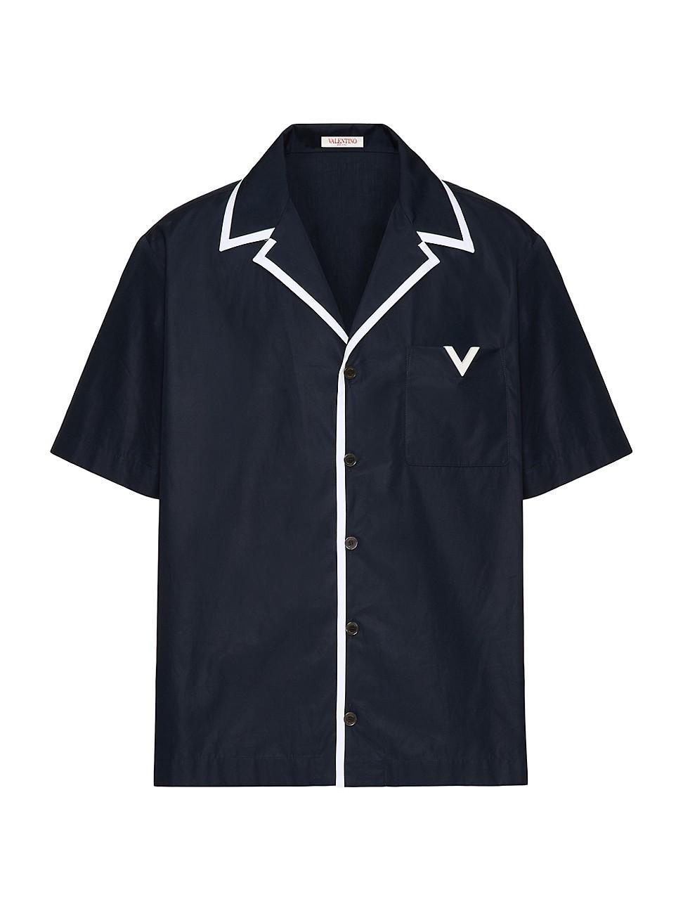 Mens Bowling Shirt with Rubberized V Detail Product Image