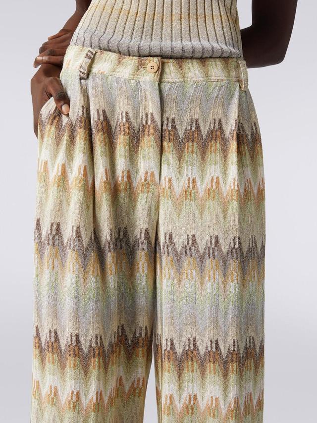 Classic zigzag viscose trousers with lurex Multicoloured | Missoni Product Image