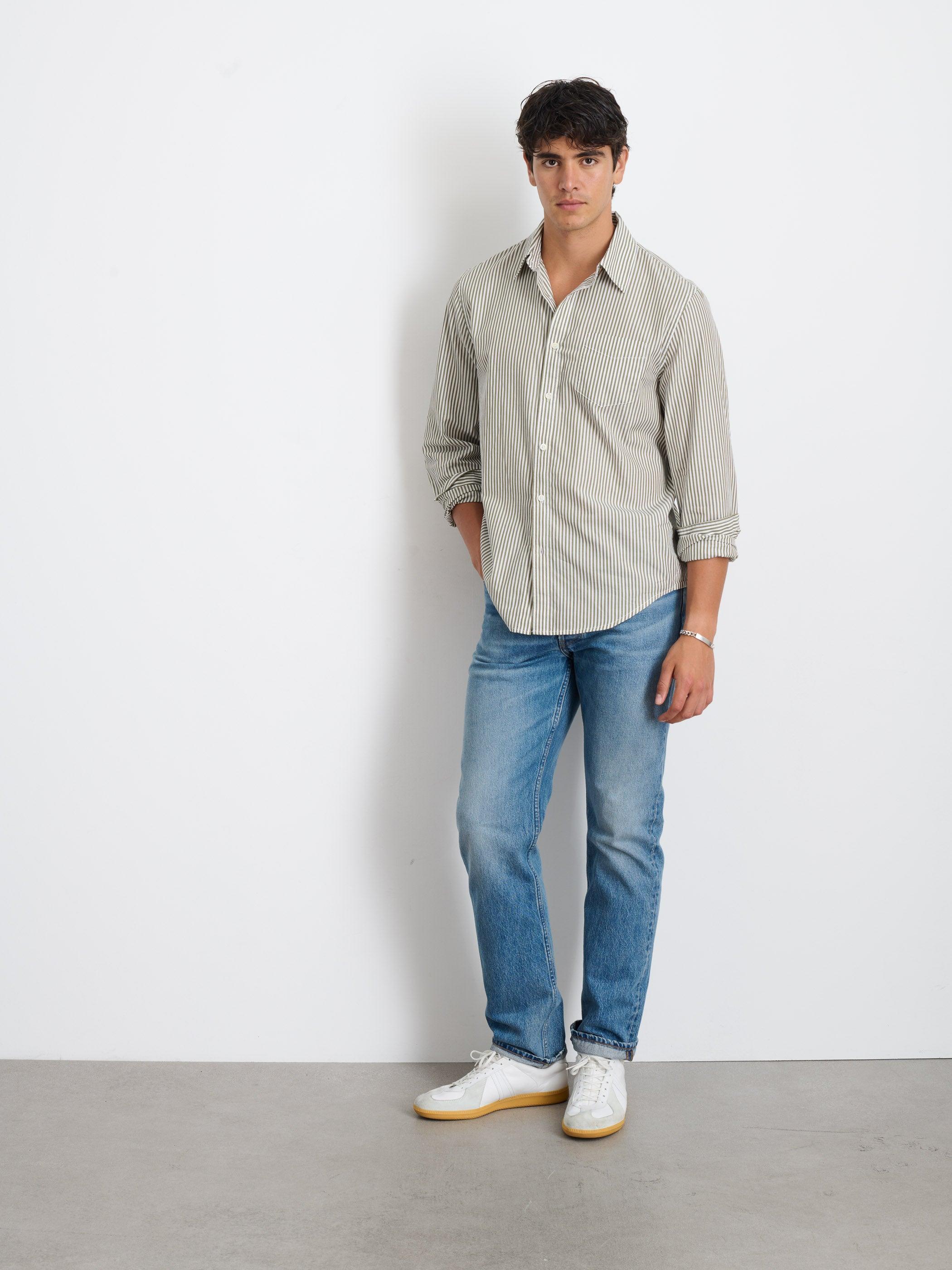 Mill Shirt in Striped Cotton Poplin Male Product Image