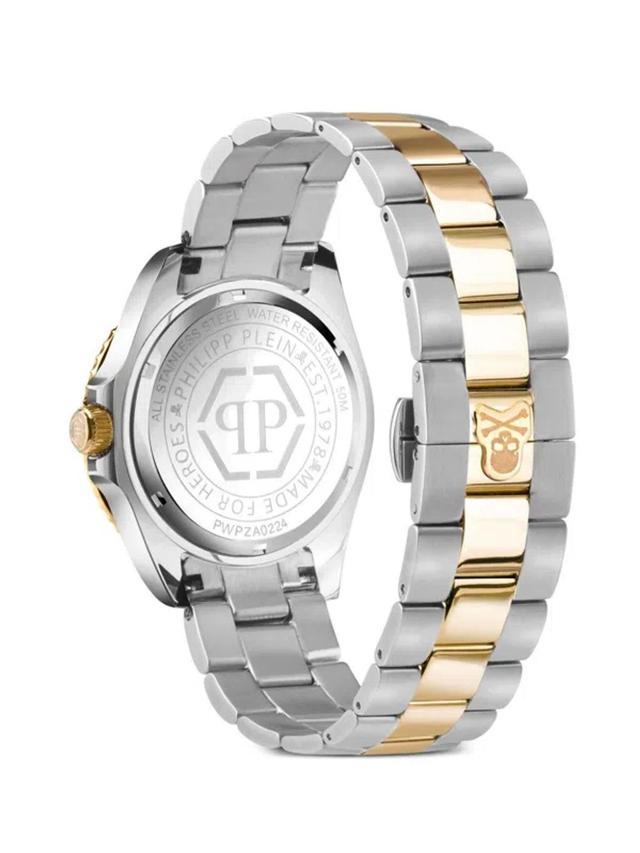 PHILIPP PLEIN Gmt-i Challenger Baguettes 44mm In Green/two-tone Product Image