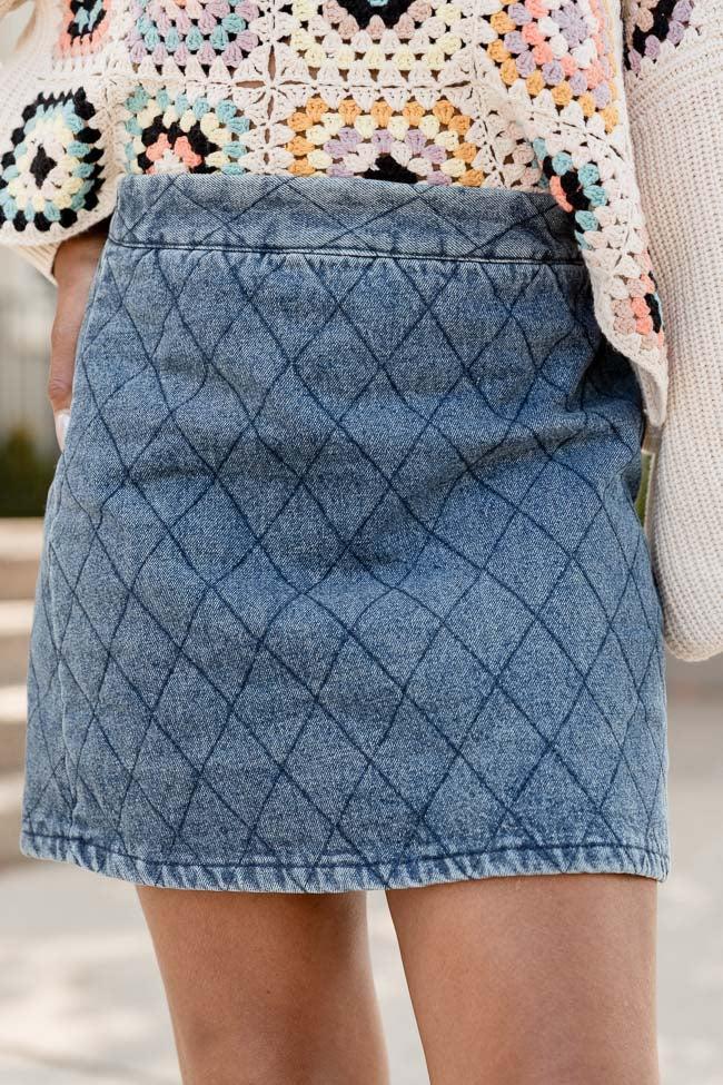 Greatest Way Quilted Chambray Mini Skirt product image