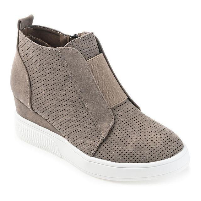 Journee Collection Clara Womens Wedge Sneakers Med Beige Product Image