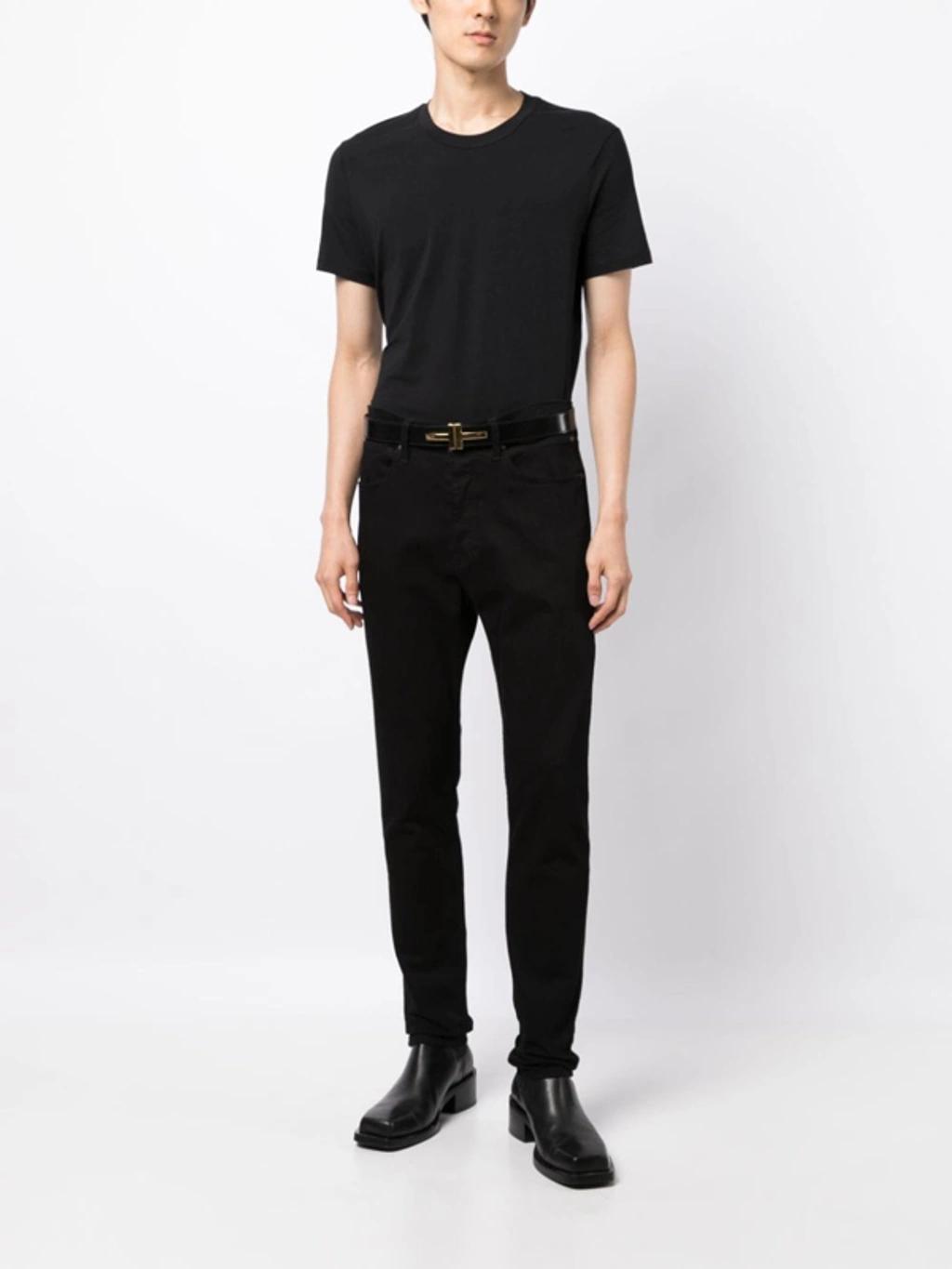 TOM FORD Crew-neck Short-sleeve T-shirt In Black Product Image