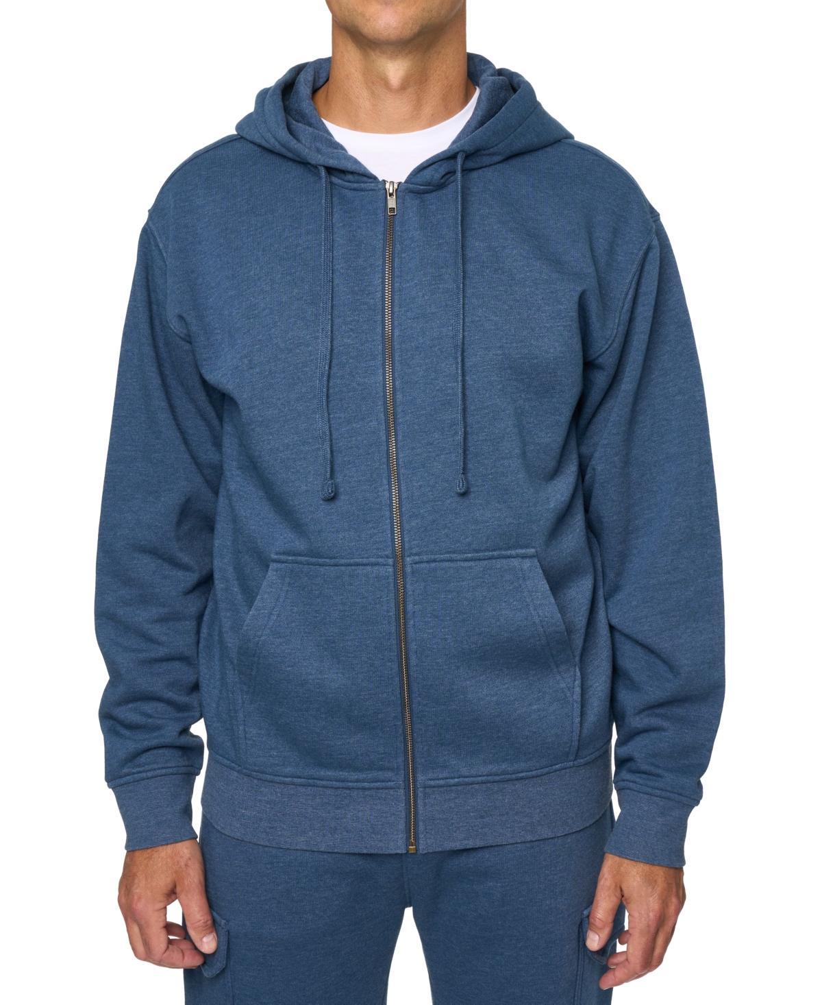 Lazer Mens Relaxed Fit Burnout Fleece Zip-Front Hoodie Product Image