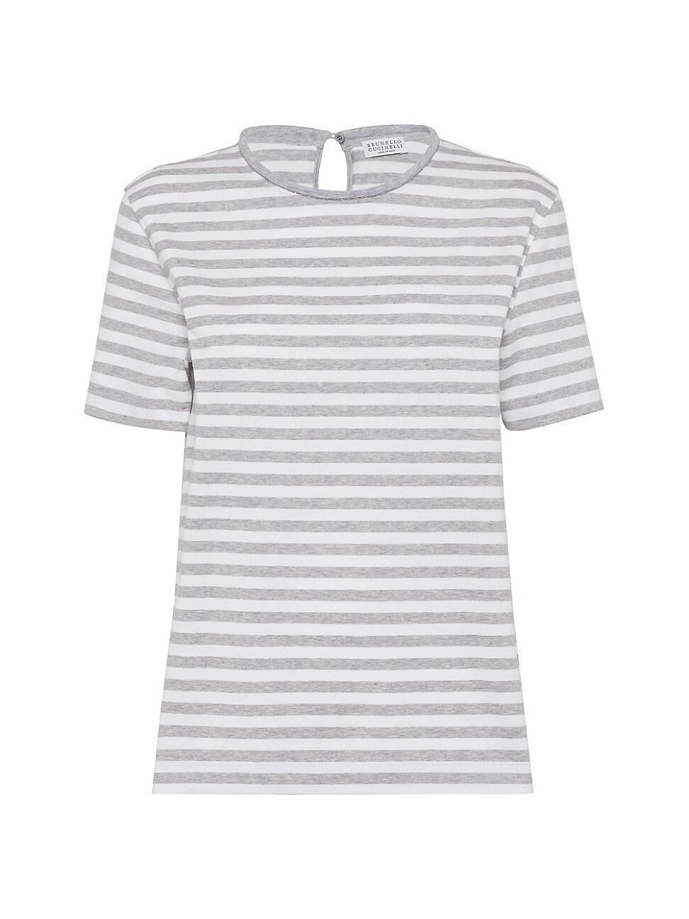 Womens Cotton Striped Jersey T-Shirt Product Image