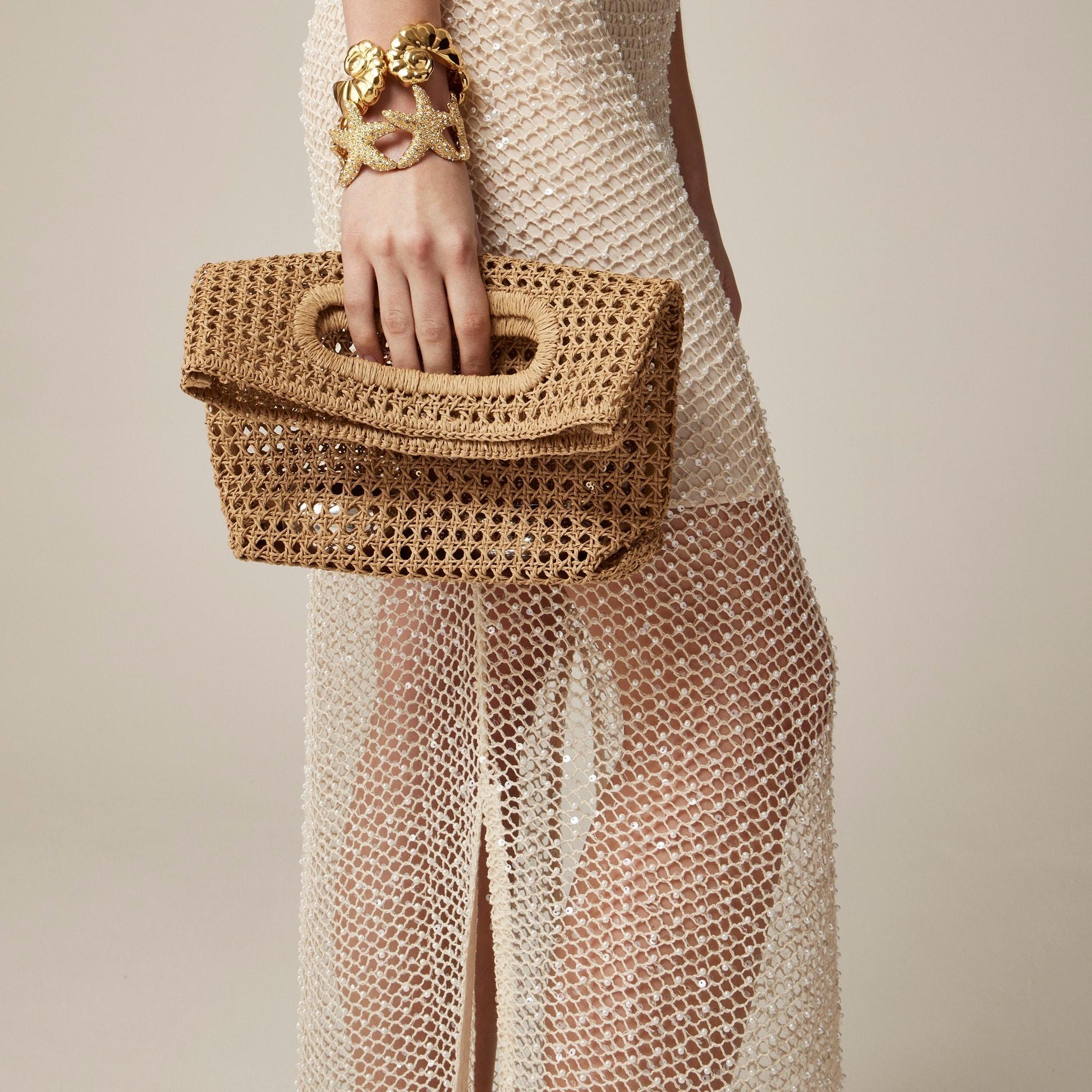 Open-weave foldover clutch Product Image